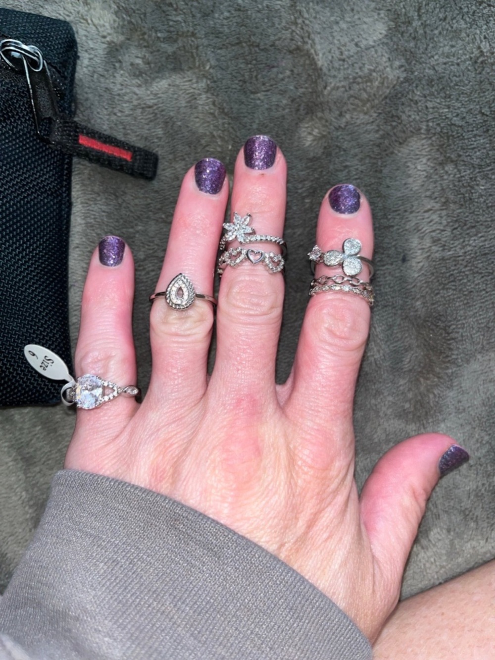 white gold filled ring bundle